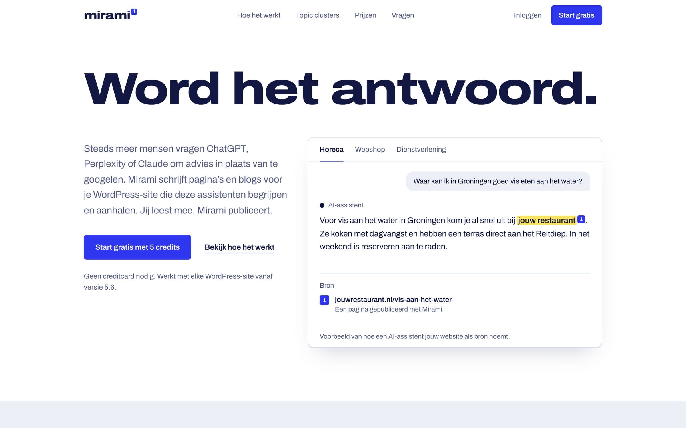 Homepage of Mirami